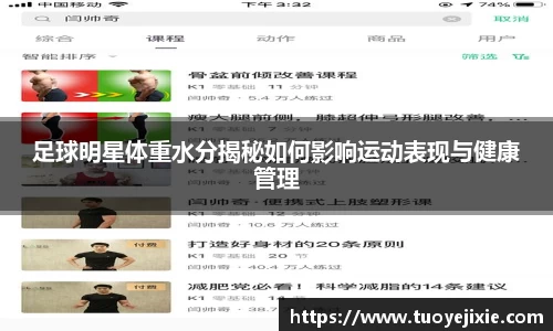 足球明星体重水分揭秘如何影响运动表现与健康管理